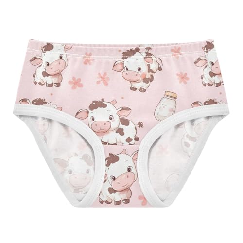 Wusikd Cute Baby Cow Girls' Underwear Cotton Milk Bottles Girls Briefs Soft Toddler Underwear 2T