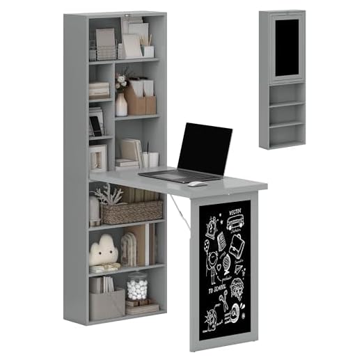 HOMCOM Convertible Fold-Out Writing Table