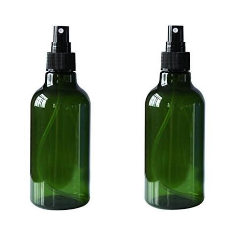 2 Pieces 250ml 9oz Refillable Empty Plastic Spray Perfume Bottle Jars Containers with Cap Makeup Cosmetic Atomizer Bottle Leak Proof Portable Travel Accessories (Green) Cover