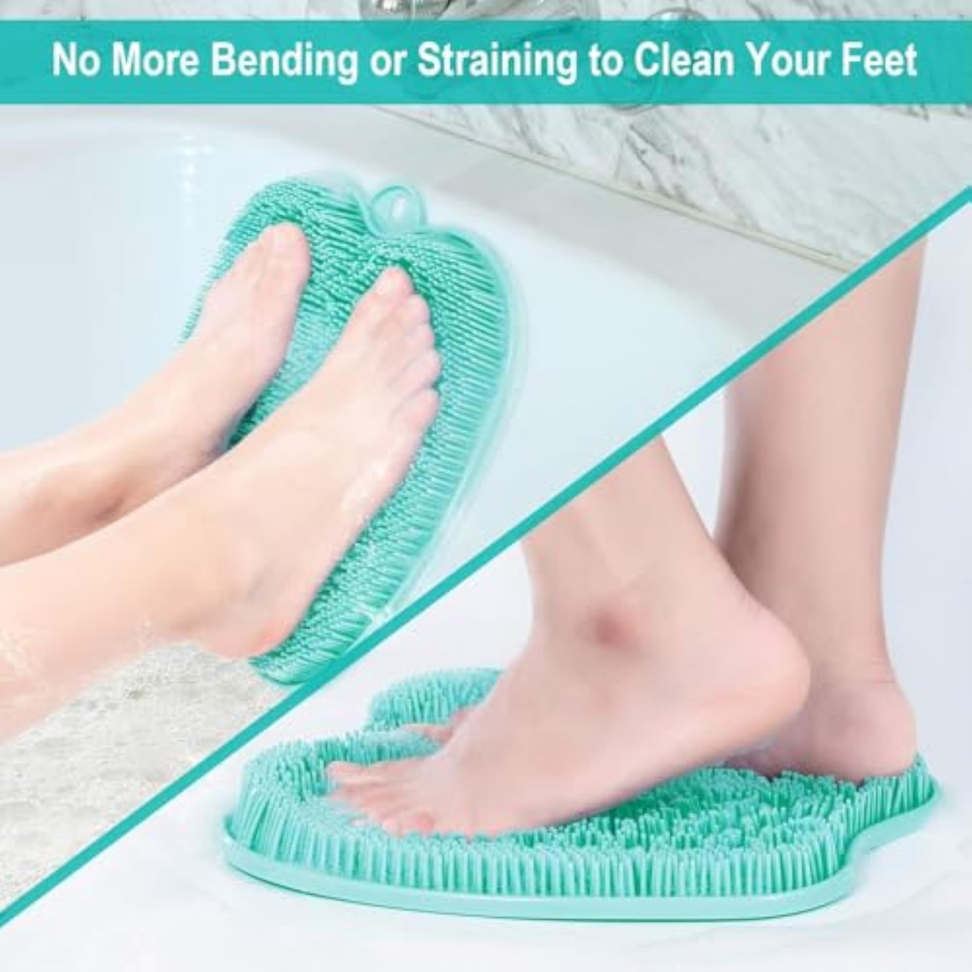 Foot Scrubber Mat for Dead Skin Removal, Green Exfoliating Tool