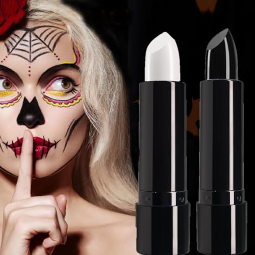 KARLOR Face Paint Stick black white Cream-Blendable Body Paint Stick Set Oil -based Full Body Paint Makeup Stick Halloween Cosplay Festival SFX Makeup Waterproof Face Painting Set(black & white)