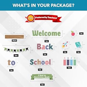 Decorably 87 Pcs Cutouts Farmhouse Theme Welcome Back to School Bulletin Board Decorations Set with Borders, Welcome Back to School Bulletin Board Set - School, Homeschool Decorably 87 Pcs Cutouts Farmhouse Theme Welcome Back to School Bulletin Board Decorations Set with Borders Welcome Back to School Bulletin Board Set School Homeschool