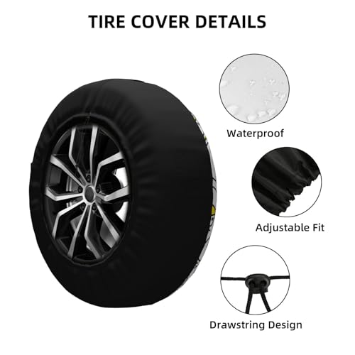 Image of Cute Duck Spare Tire Cover Universal Wheel Tire Cover Funny Cartoon Duck Tire Protectors for Travel Trailer Rv SUV Truck Camper and Many Vehicle 14 Inch