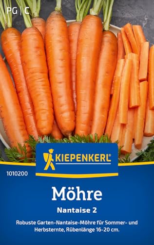 Kiepenkerl Möhrensamen Nantaise 2 1010200 - Robuste Garten- Nantaise Möhren für Sommer- und Herbsternte - Gemüsepflanzen Saatgut Samen Gemüse Karotten