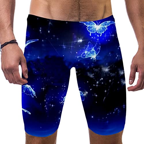 Short de bain pour homme bleu brillant multicolore taille M motif papillon