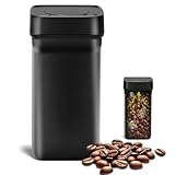 Romon Bote Hermetico Cafe Acero Inoxidable 1,2L Negro, 450g Granos De Café,...
