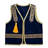 Manyakai Niño Recien Nacido Jersey Dubai Árabe Abrigo Chaleco Musulmán Ropa Exterior Muslo Sin Manga Etnico Azul marino 6-9 meses