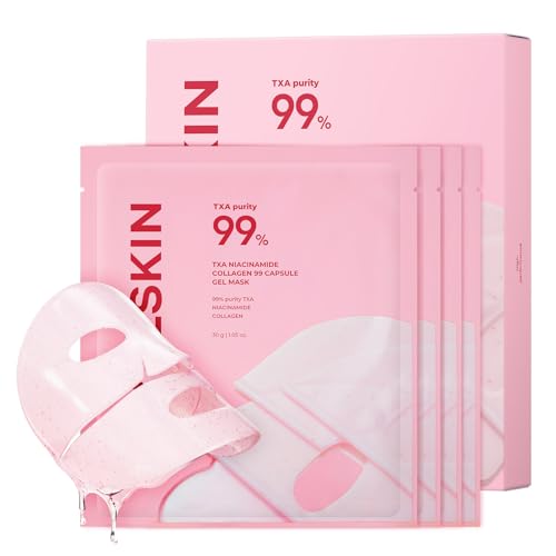 APRILSKIN TXA Pink Capsule Gel Mask | Overnight Face Mask for Glass Glow Skin I 99% High-Purity Tranexamic Acid 3 for uneven skin tone I Elasticity Hydrating and Firming I Korean Skincare I 30g x 4ea