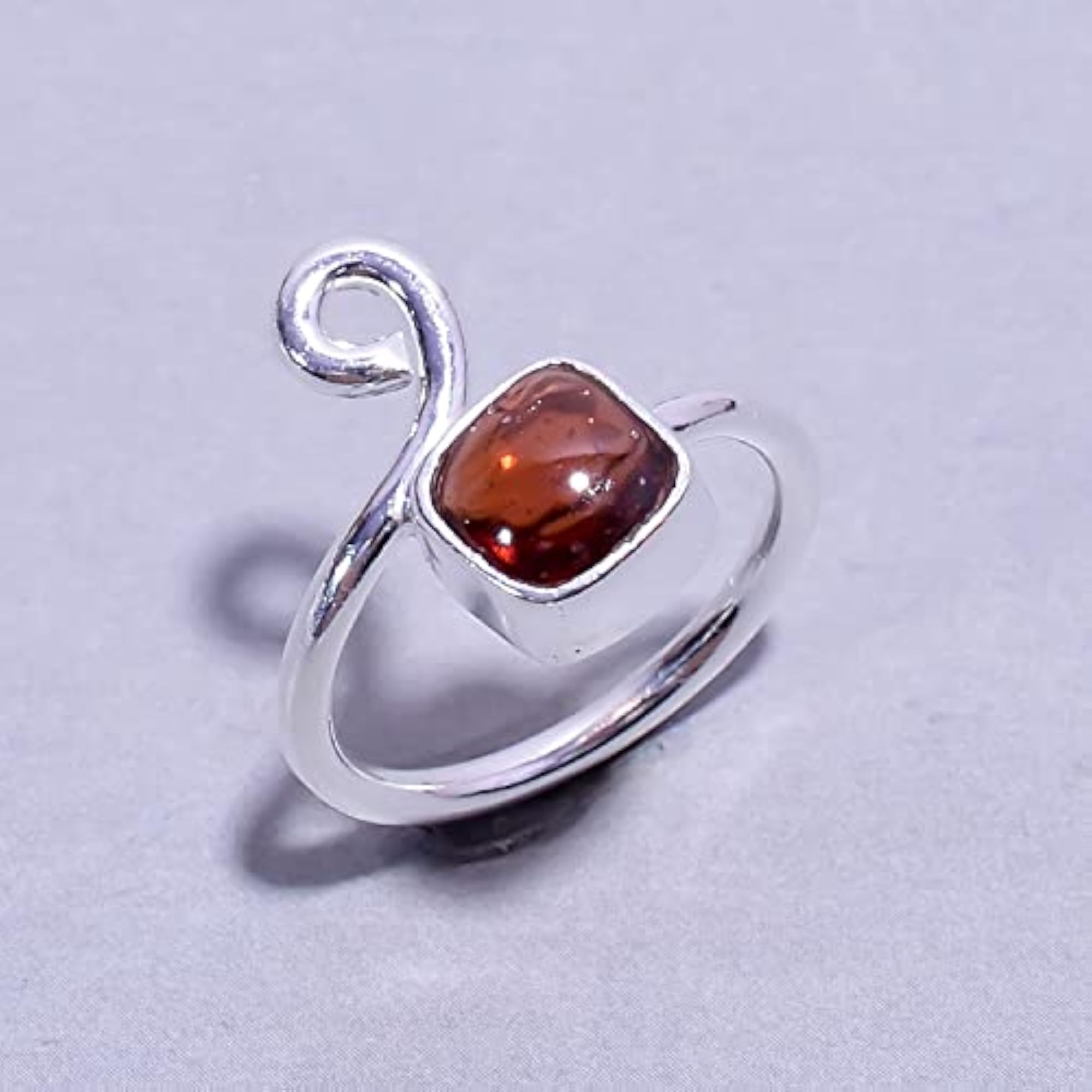 Children's AAA+ Mozambique Garnet Cushion Shape Ring, 925 Sterling