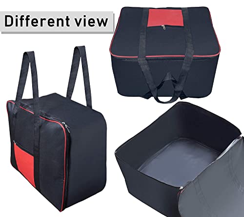Image of XML Underbed Storage Bag (PACK OF 2) For Clothes Toys Stationery Moisture Proof Nylon Large Size Wardrobe For Travel Home And Kitchen Rectangular (BLACK)