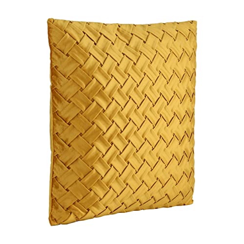EGLO LIVING Kissen Iles, Couch Zierkissen im Industrial Vintage Design, Dekokissen aus Samt in Ocker-Gelb, Kissenbezug und Inlett aus Polyester, Sofakissen 45x45 cm