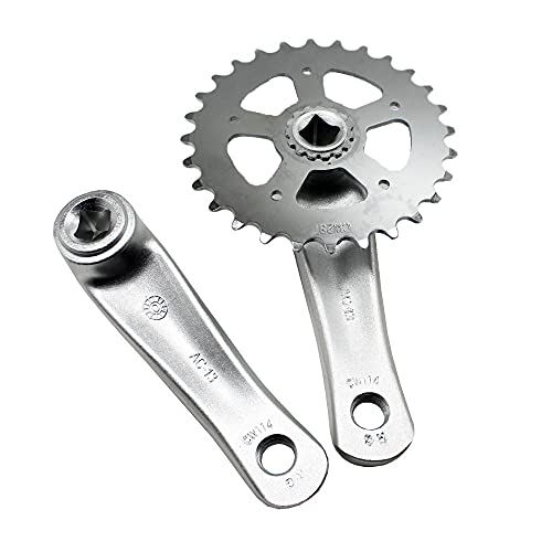 Crankset 28T Electric Scooter/Children's Bicycle Crankset Single Speed 102Mm 114Mm Aluminum Alloy Square Hole Chainring Chainwheel Bike Crank #TOP2