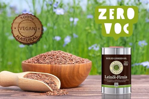 OLI-NATURA Leinöl-Firnis, biologischer Holzschutz, lebensmittelecht-zertifiziert, 0.25L, farblos - natur