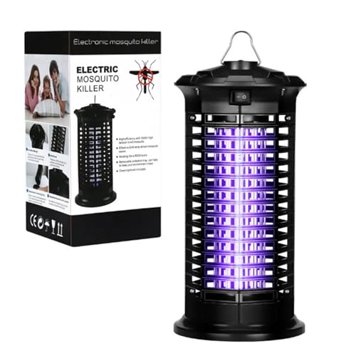 DHsdlpLU Matamosquitos eléctrico para Interiores y Exteriores, Impermeable, para casa, Patio y jardín. Lámpara matamoscas con Rejilla Protectora.