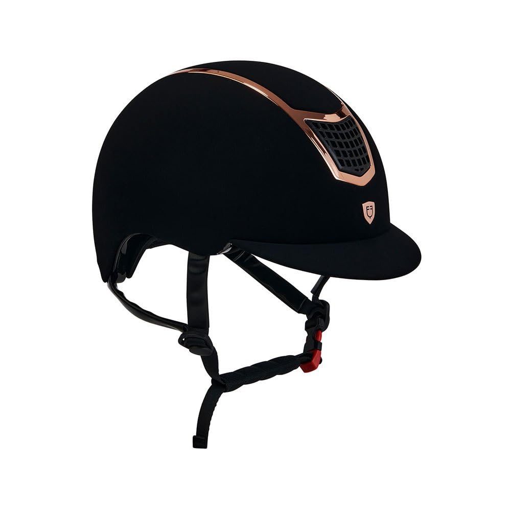 Casco Modello Eclipse Velluto Bronzo, Small, Nero-Oro Rosa, per Cavallerizzi, Unisex Giovani