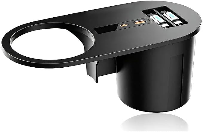 Car Docking Station Retractable Type-C Cable USB Port Interior Decoration Parts Accessories Compatible with Porsche Cayenne Mansory 2019-2026 (Black,Type‑C +Compatible with iPhone)
