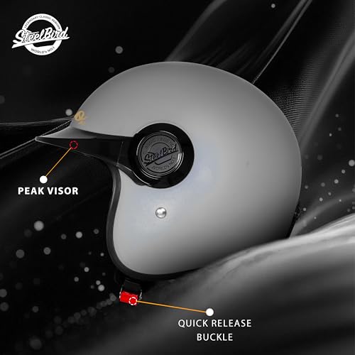 Image of Steelbird SBH 65 Retro 3.0 DOT and ISI Certified Open Face Helmet for Men and Women