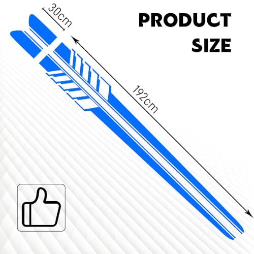 Image of 2PCS Car Side Skirt Decals, Auto Body Large Stickers, Waterproof PVC Racing Long Stripes Personalized Stickers, Car Stripe Stickers Decor Racing Accessories for Cars Trucks SUVs (Blue)