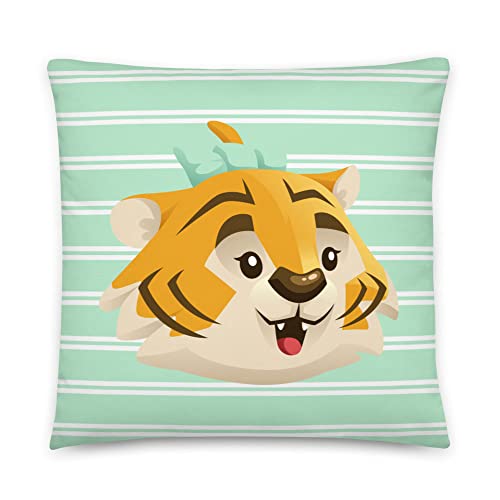 Decorative Throw Pillows - Kika The Tiger Couch Cushion - 18" X 18" Soft Pillow Inserts With Case - Machine Washable Sofa Pillows With Hidden Zipper #TOP2
