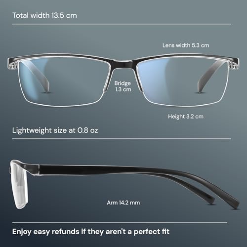 Image of Gaoye Executive Style Reading Glasses Men - Durable Readers with Blue Light Filtering- Comfortable Fit with TR90 Frames