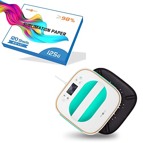 Htvront Heat Press Machine + Htvront Sublimation Paper 120 Sheets #TOP16