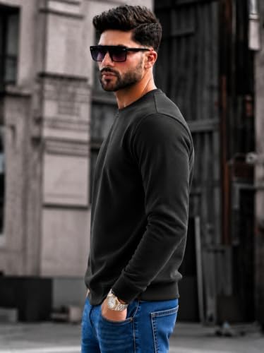 Image of Mack Jonney Men's Solid Winter Sweatshirt|Soft Fleece Fabric Full Sleeve Round Neck Sweatshirt|Stylish Casual Wear for Men-mj-281