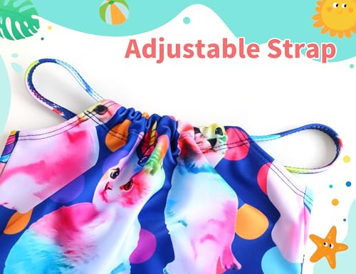 Image of TENVDA Girls Swimsuit Summer Beach Sport Halter Bathing Suits One Piece Swimwear for 2-12 Years Old Kids