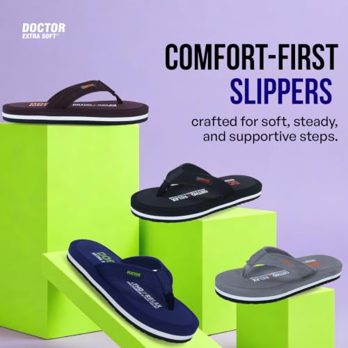 Image of DOCTOR EXTRA SOFT Ultra Cushion Slippers for Men's| Lightweight & Comfortable| Orthopedic & Diabetic| Casual & Stylish| Non-Slip Durable Mcr Dr Chappals & House Flip flops For Gent's & Boy's D-32
