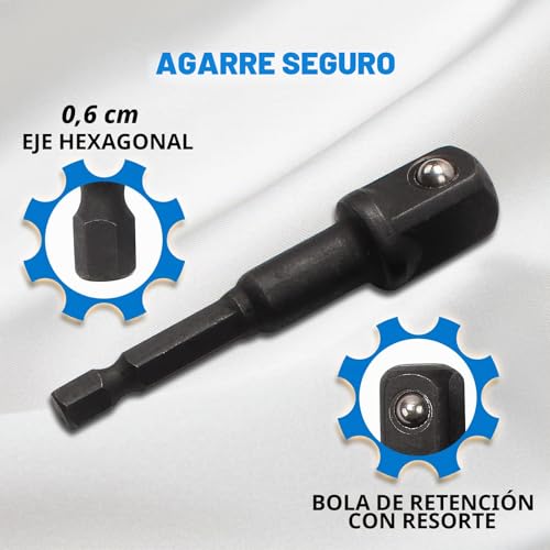 Miniatura 3 de Cclife Juego De 17 Piezas Adaptador Llave De Impacto Adaptadores Para Llaves De Vaso1 4 3 8 1 2 3 4 Junta Universal Impacto