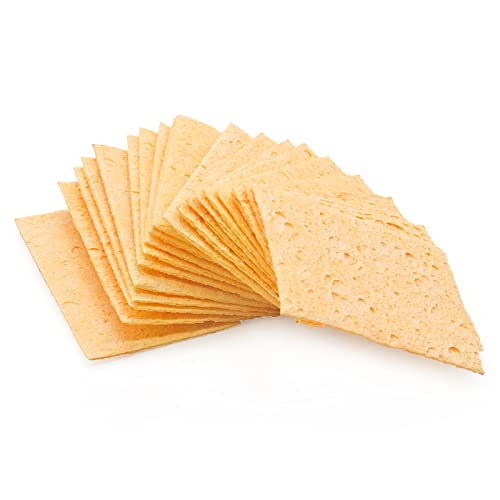 Image of 20Pcs Yellow Replacement Soldering Sponge,50mm x 35mm Rectangle Solder Tip Cleaning Spong Soldering Iron Cleaning Sponge for Soldering Tips (1.96 x 1.38 Inch,Rectangle)