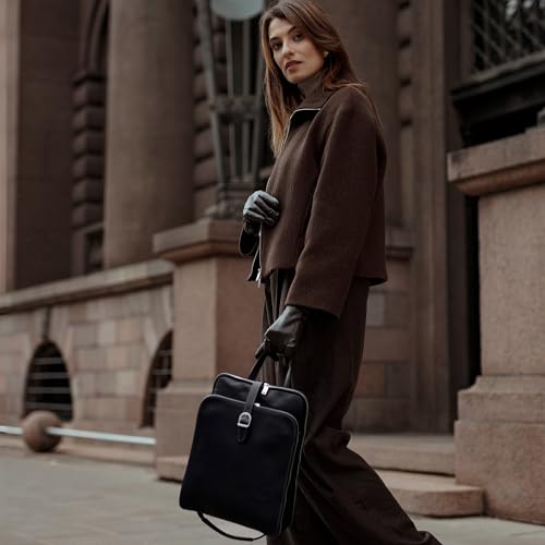Sac à dos en cuir véritable résistant contre le mal de dos urbain - 3