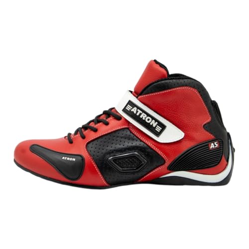 Sapatilha Masculina de Corrida Profissional em Couro ideal p/automobilismo 314 (Vermelho, BR, Adulto
