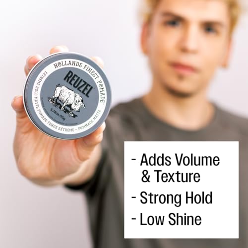 Foto von Reuzel Extreme Hold Matte Pomade - Wasserbasiert und starker Halt - 1 x 113 g holzig