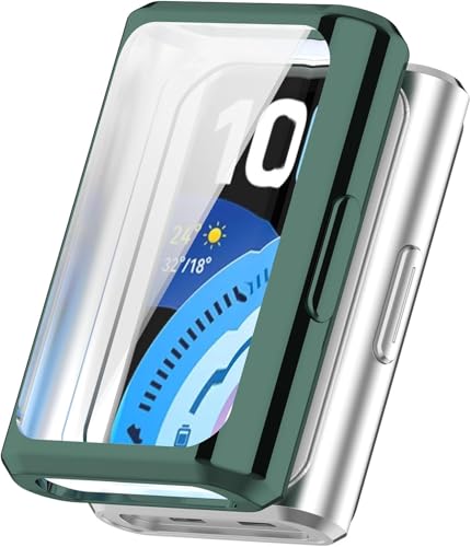 Gosento For Huawei Band 11 Pro �P�[�X �ϏՌ��� �S��TPU�J�o�[ Huawei Band 11 Pro �E�H�b�`�P�[�X �E���ȒP �E�H�b�`�A�N�Z�T�� �J�o�[ (�Z���ΐF)