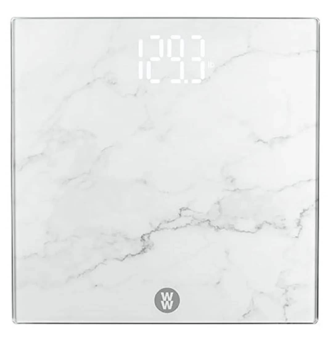 Mann Mart‚Digital Bathroom Scale with Sleek White Marble Finish - Accurate Weight Measurement for Health & Wellness Tracking-image-9