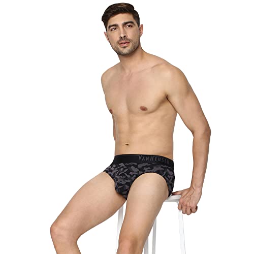 Image of Van Heusen Men Regular Fit 4 Way Stretch Body Defining Fit Allover Print Briefs - Available in Pack of 1 & 2