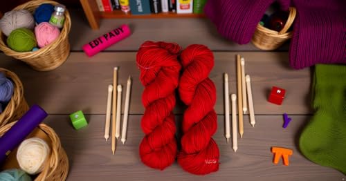 Image of M.G ENTERPRISE Brilon Red (400 gm) Wool Hank Hand Knitting Wool /Art Craft Soft Fingering Crochet Hook Yarn, Needle Knitting Yarn Thread dye NA