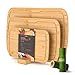 KitchenBoss Bambù Tagliere Legno con Scanalatura, Set di 3 Tagliere da Cucina38x25cm/33x20cm/25x15cm Cutting Board Duraturo per Carne, Verdure e Pane