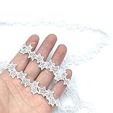 3 Yards Vintage White Black Floral Lace Ribbons Star Lace Ribbon for Bridal Wedding Decorations Sewi