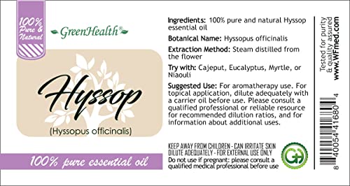 GreenHealth Hyssop – 5 ml Aceite Esencial Puro miniatura 4