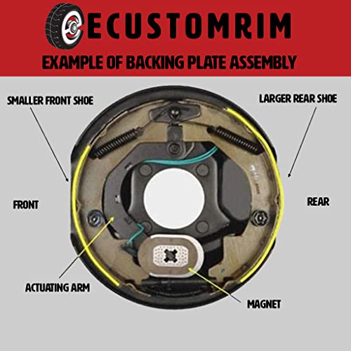 2-Pk Trailer Brake Backing Plates 10 In. (2Lh 2Rh) W/4 Hub/Drum Kit (5 On 4.5) #TOP2