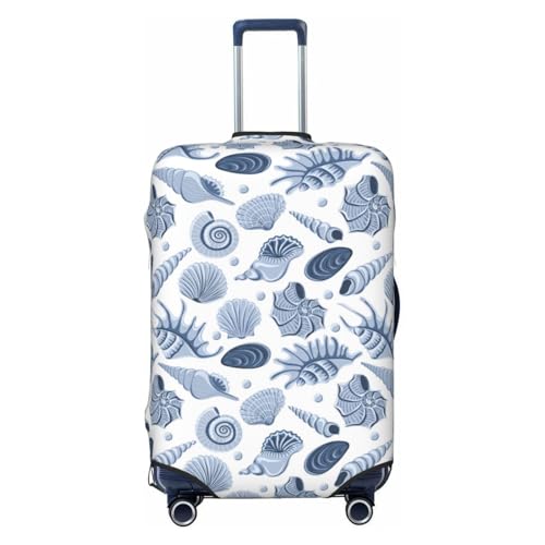 Travel Luggage Cover Protector - Gray Conch Shell Anti-Scratch Suitcase Covers Fits 18-32 Inch Luggage