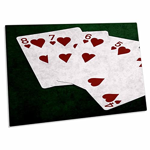 3dRose Poker Hands Straight Flush Hearts Desk Pad miniatura 1