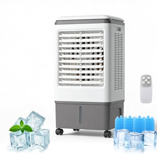 Evaporative Air Cooler TDOO Cooling Fan with 3 Modes & 3 Speeds Windowless Air Conditioner with 12-H Timer Remote ControlPortable ac Unit w/ 30L Water Tank Fast Cooling for Room