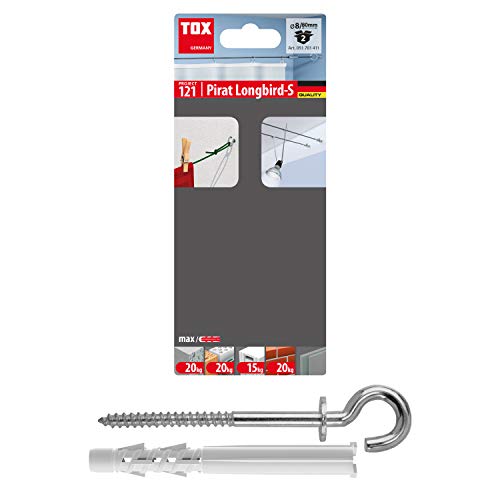 Tox H-TFS-L PIRAT - Taco con gancho de 8 x 80 mm (Blister de 2)