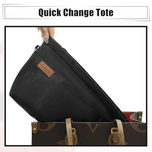 D.DUO Bag Organizer Insert, Crossbody Bag, Tote Organizer Insert with Adjustable Bag Strap, Waterproof Nylon Purse Inserts (Black, XL) — view 5