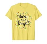 Merry and Bright Christmas Family Pajamas Matching Men Women T-Shirt