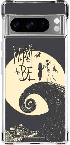 Skinit Clear Phone Case Compatible with Google Pixel 8 Pro - Officially Licensed Disney The Nightmare Before Christmas Jack and Sally Meant to Be Design