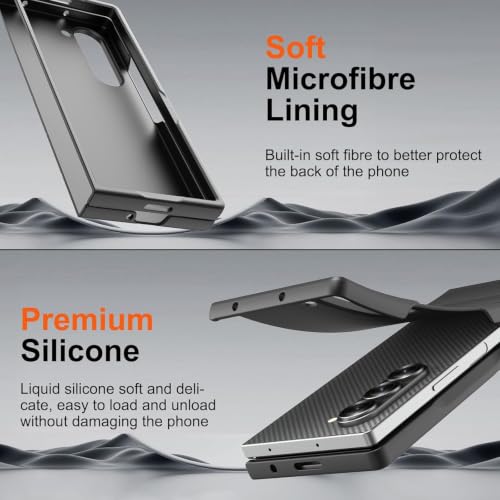 Image of ShieldTech AirGuard Series Back Cover Case for Samsung Galaxy Z Fold 7 5G | Microfiber Lining | Airbag Cushion Drop Protection | Silicone Cover Case - Black for Samsung Galaxy Z Fold7 / Fold 7 5G