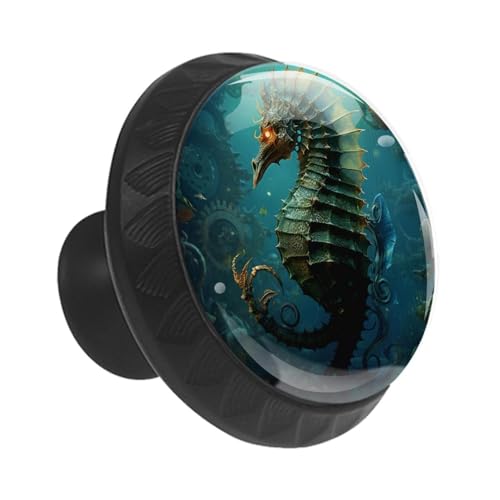 Boutons de tiroir en verre bleu marine durables et tendance pour commode